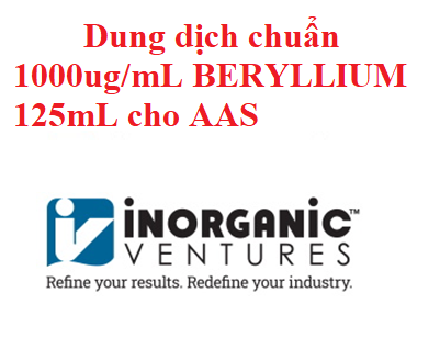 Dung dịch chuẩn 1000ug/mL BERYLLIUM 125mL cho AAS, hãng IV, Mỹ