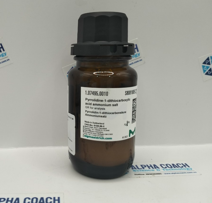 Hóa chất Pyrrolidine-1-dithiocarboxylic acid ammonium salt Gr for analysis, CAS:  5108-96-3, lọ 10g