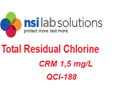 CRM# QCI-188, Dung dịch chuẩn Clo dư 1,5 mg/L, 24X1.5 ml, Hãng NSI, Mỹ