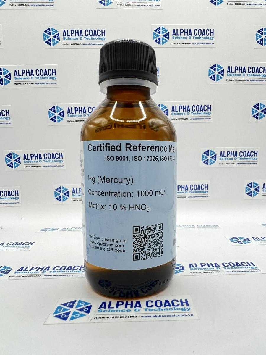 Dung dịch chuẩn Mercury (Hg) 1g/L cho AAS, chai 100ml, CPAchem
