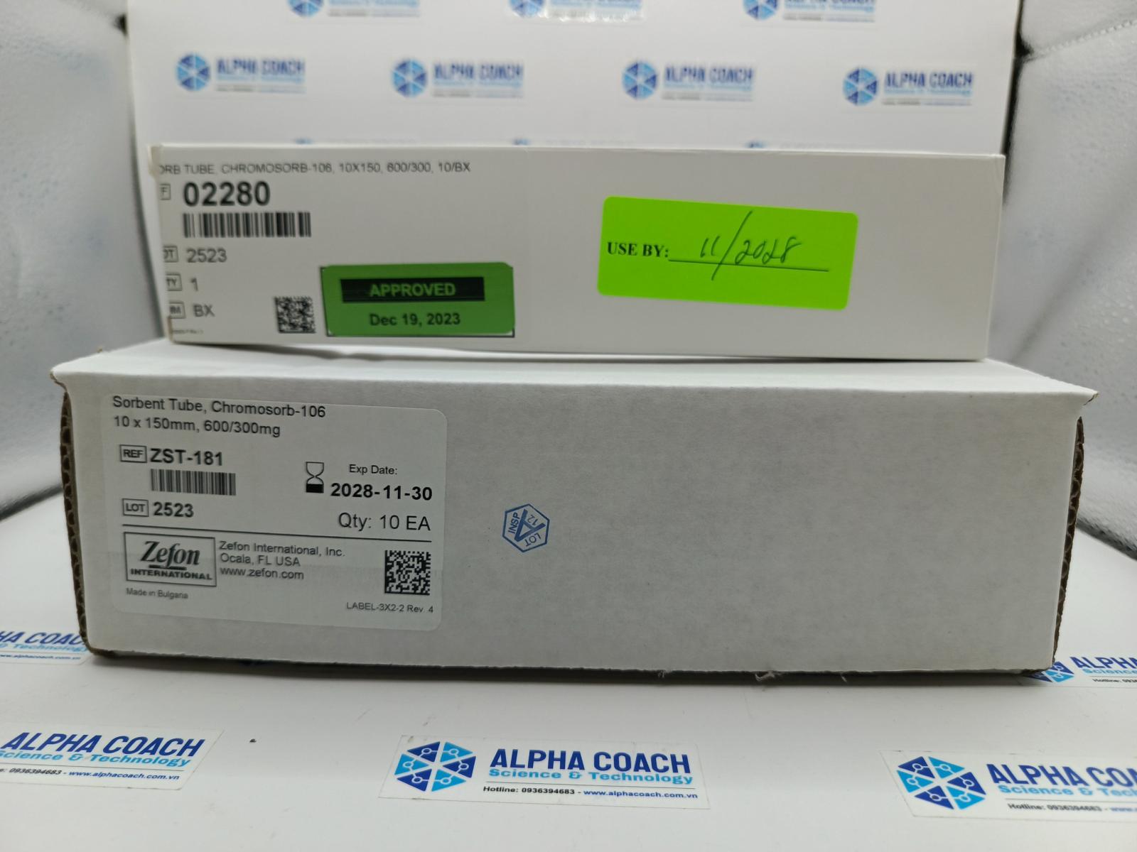 Ống hấp thụ CHROMOSORB-106, 10X150, 600/300, 10/BX, Zefon/Enbironmental Express,USA