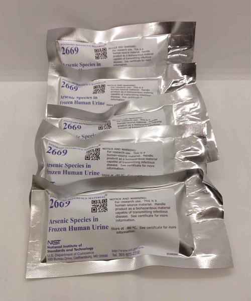 Mẫu chuẩn các hợp chất của asen trong nước tiểu người (SRM# 2669 Arsenic Species in Frozen Human Urine), 10 vials x 1.5 mL, NIST, USA