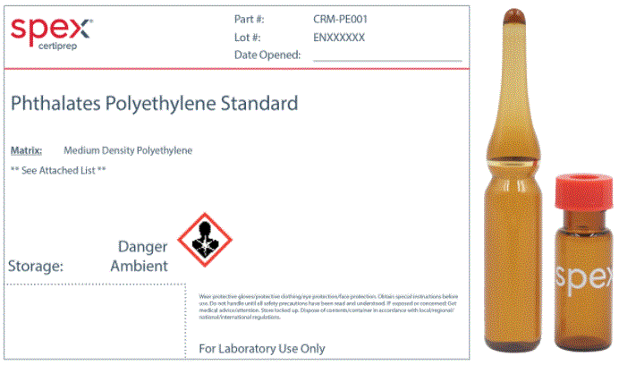 Phthalates Polyethylene Standard in Medium Density Polyethylene, 5 g, NSX SPEX CertiPrep, USA