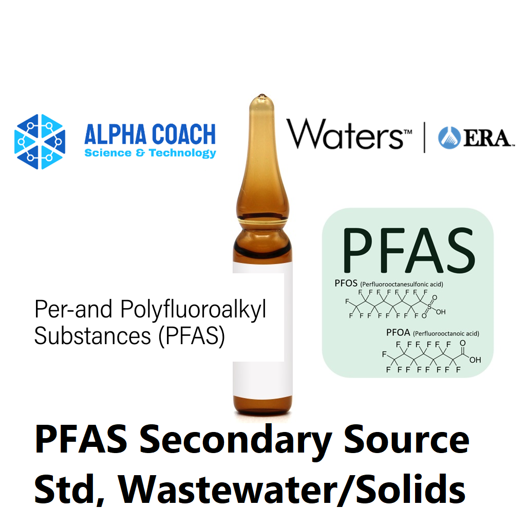 Chất chuẩn PFAS Secondary Source Std, Wastewater/Solids (44 chất), Method EPA 8327, ASTM D7979, EPA 1633, ASTM D8421-21, EPA SW-846 Method 8327, Hãng Waters ERA, Mỹ