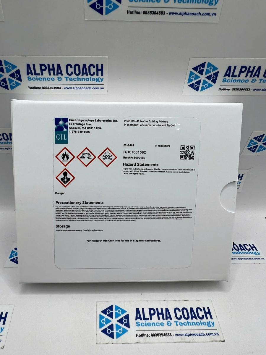 Chất chuẩn Mix PFAS RM-41 Native Spiking Mixture in methanol w/4 molar equivalent NaOH, lọ 5ml, Hãng CIL, USA