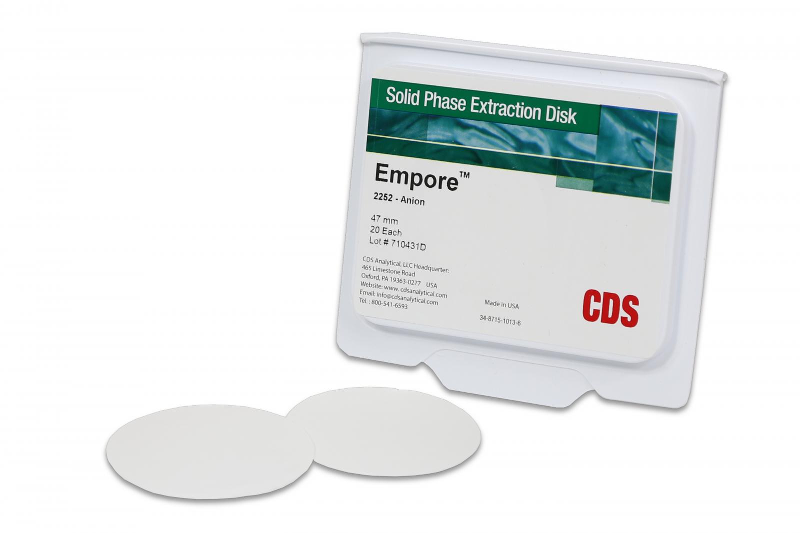 Đĩa chiết pha rắn (SPE) Empore 2252: Anion Exchange, 12um particle size, 47mm, 60c/Hộp, Hãng CDS Analytical, Mỹ