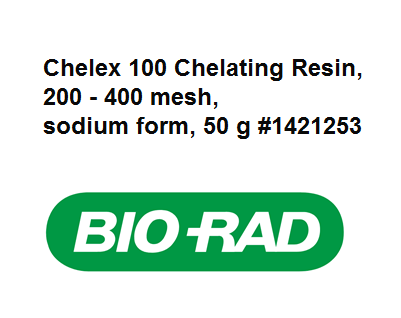 Chelex 100 Chelating Resin, molecular biology grade, 200 - 400 mesh, Sodium form, 50g, Bio-Rad, USA
