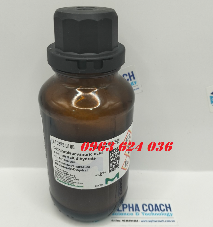 Hóa chất Dichloroisocyanuric acid sodium salt dihydrate GR for analysis, CAS No: 51580-86-0
