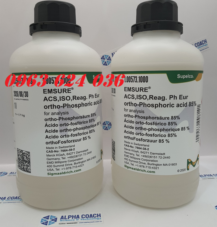 Hóa chất Ortho-Phosphoric acid 85% for analysis EMSURE ACS,ISO,Reag Ph Eur, CAS No: 7664-38-2