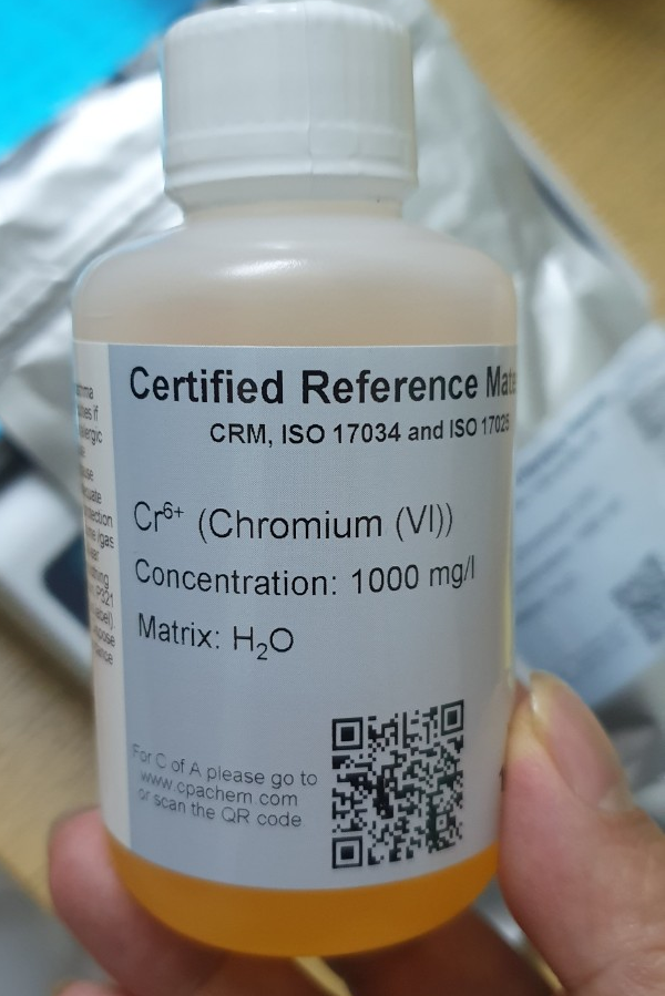 Dung dịch chuẩn Cr(VI) 1000 mg/L ISO 17034 & 17025 theo TCVN 6222:2008, 6665:2011