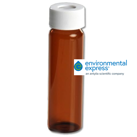 Lọ VOA màu nâu 40 mL, Cấp độ 3 (độ sạch), nắp Septa loại Open-Top; 72 lọ/thùng, Hãng Environmental Express, USA