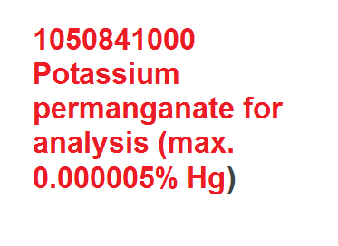 Hóa chất Potassium permanganate for analysis (max. 0.000005% Hg), Hộp 1Kg, Brand: Merck