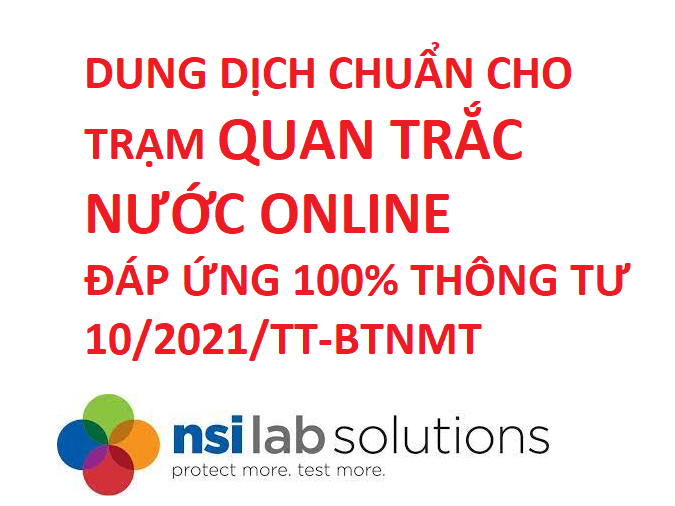 Dung dịch chuẩn cho Trạm Quan Trắc Online đáp ứng yêu cầu của thông tư 10/2021/TT-BTNMT, Hãng NSI, USA