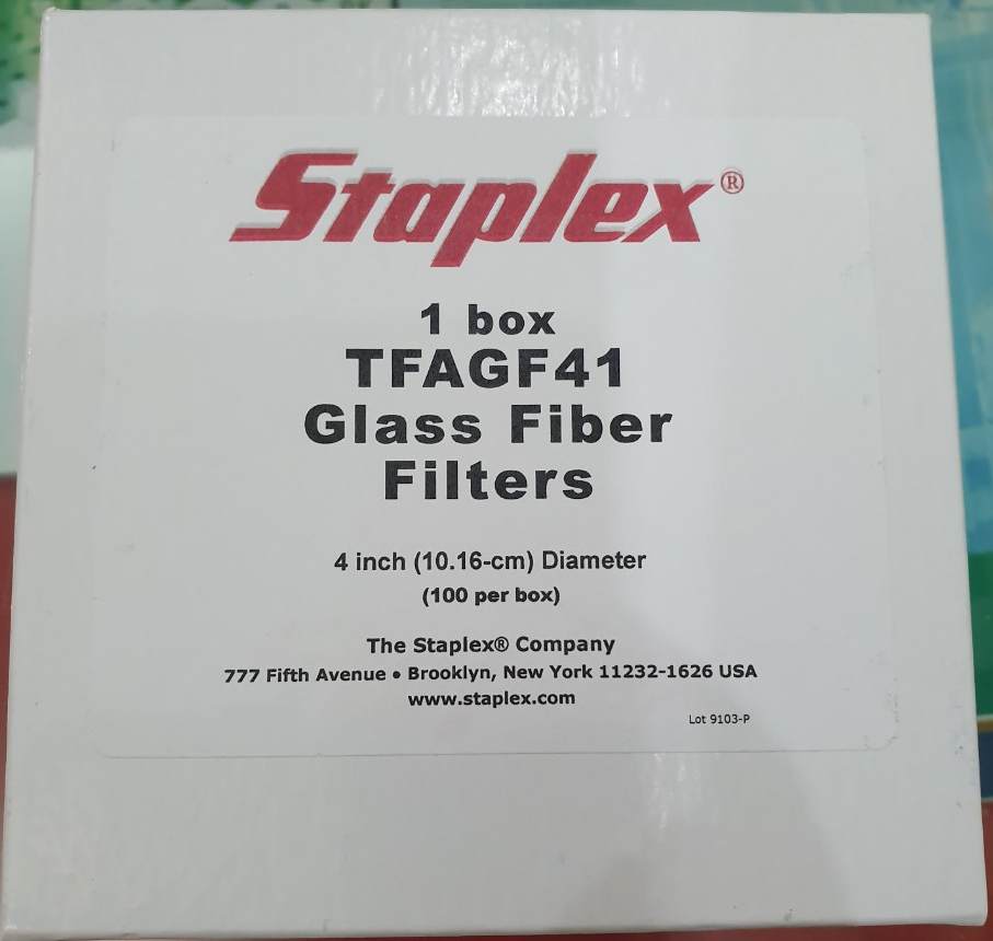 Màng lọc sợi thủy tinh TFAGF41, 4''(10.16cm), 100c/hộp, lấy mẫu bụi tổng số (TSP) trong môi trường không khí xung quanh & môi trường lao động, Hãng Staplex, USA