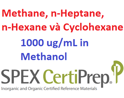 Dung dịch chuẩn đơn Methane, n-Heptane, n-Hexane và Cyclohexane 1000 ug/mL in Methanol, Hãng SPEX CertiPrep, USA