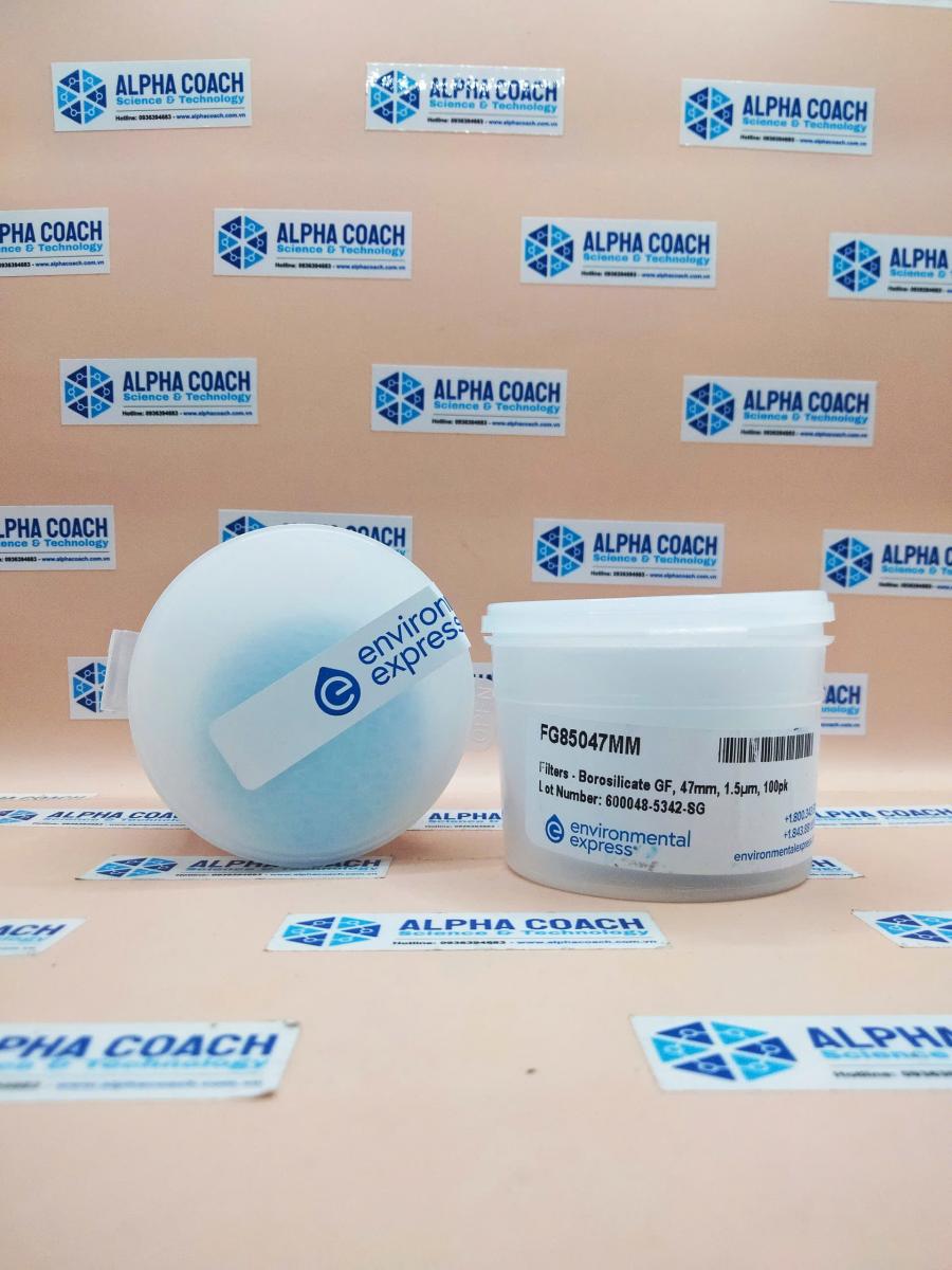 Màng lọc TSS sợi thuỷ tinh Borosilicate Glass Microfiber, 1.5um, 47 mm; 100/Pk, Environmental Express, USA