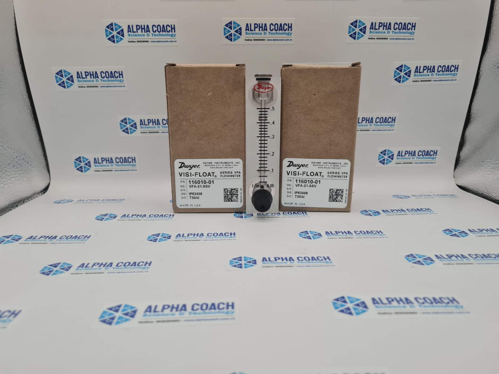 Lưu lượng kế Flowmeter, range 0.06-0.5 LPM (không khí), Hãng Dwyer, Mỹ