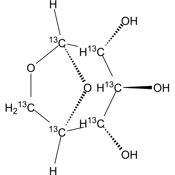 Chất chuẩn Levoglucosan-13C6 (1,6-Anhydro-β-D-glucopyranose-13C6; 1,6-Anhydro-β-D-glucose-13C6), mã HY-W050145S2, Hãng MedChemExpress