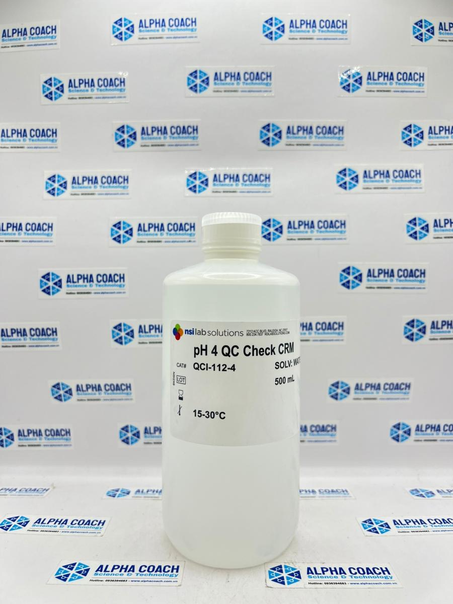 Dung dịch chuẩn pH 4, 500ml, Hãng NSI-Mỹ